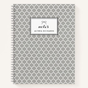 Cuaderno Portátil personalizado del patrón de quatrefoil gr