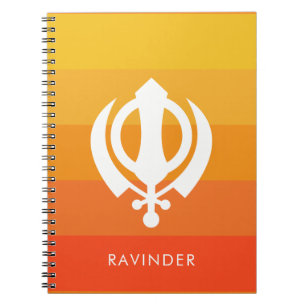 Cuaderno Portátil personalizado del símbolo Sikh Khanda