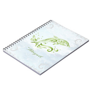 Cuaderno Portátil personalizado delfín verde