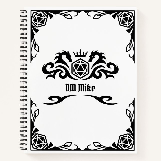 Cuaderno Portátil personalizado DnD con monograma (Anverso)