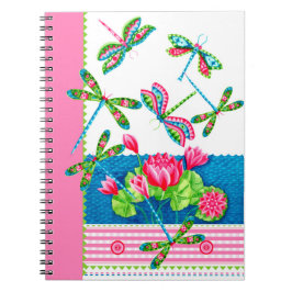 Cuaderno Portátil Personalizado Dragonflies and Lilies
