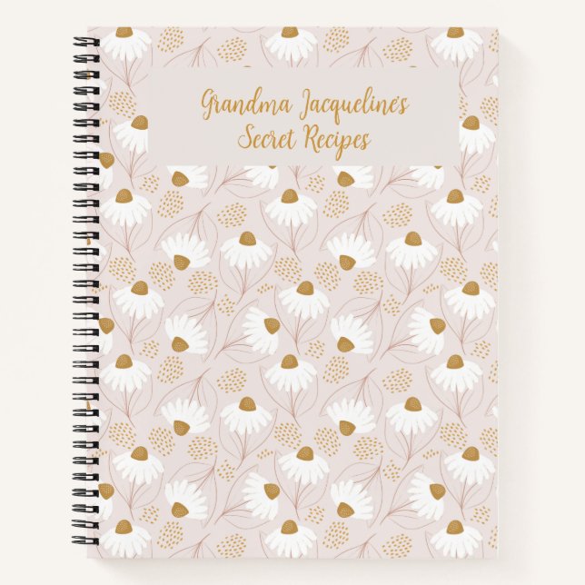 Cuaderno Portátil personalizado, elegante regalo floral par (Anverso)
