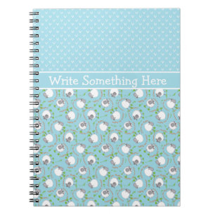Cuaderno Portátil personalizado espiral: azul, patrones de 