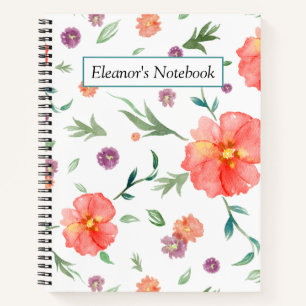 Cuaderno Portátil personalizado Floral para mamá o regalos 