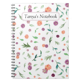 Cuaderno Portátil personalizado Floral - Regalo de cumpleañ