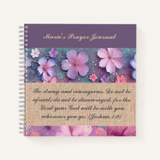 Cuaderno Portátil personalizado - Flores Purpurinas colorid