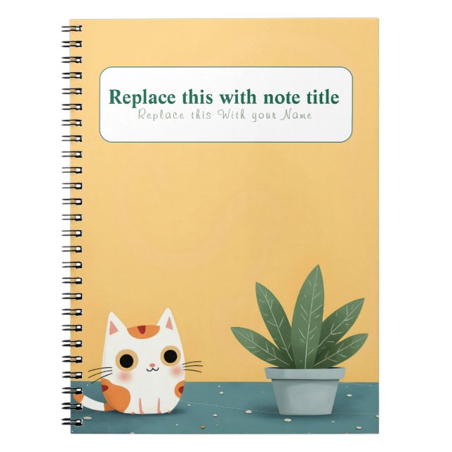 Cuaderno Portátil personalizado kawaii para gatos (Frente)