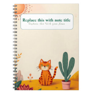 Cuaderno Portátil personalizado kawaii para gatos