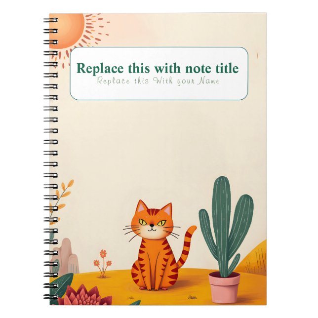 Cuaderno Portátil personalizado kawaii para gatos (Frente)