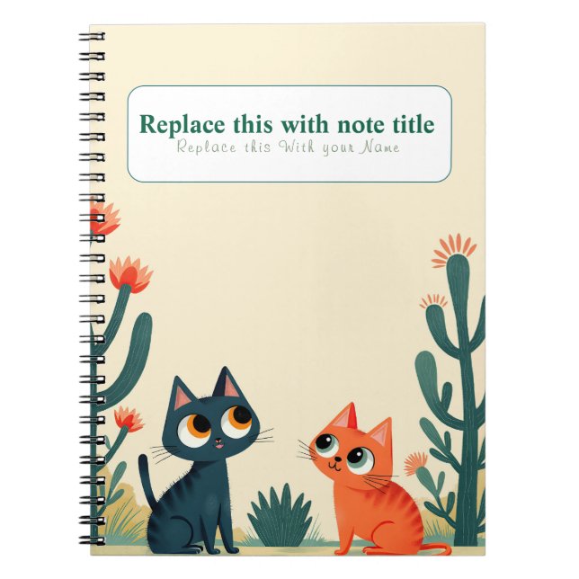 Cuaderno Portátil personalizado kawaii para gatos (Frente)