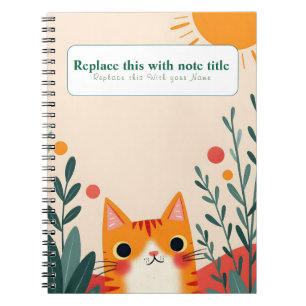 Cuaderno Portátil personalizado kawaii para gatos
