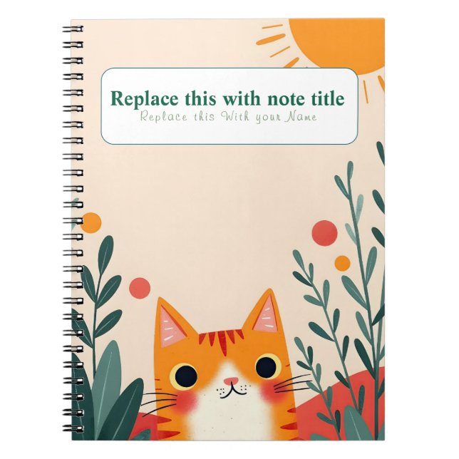Cuaderno Portátil personalizado kawaii para gatos (Frente)