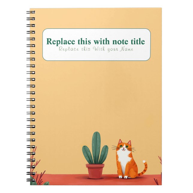 Cuaderno Portátil personalizado kawaii para gatos (Frente)