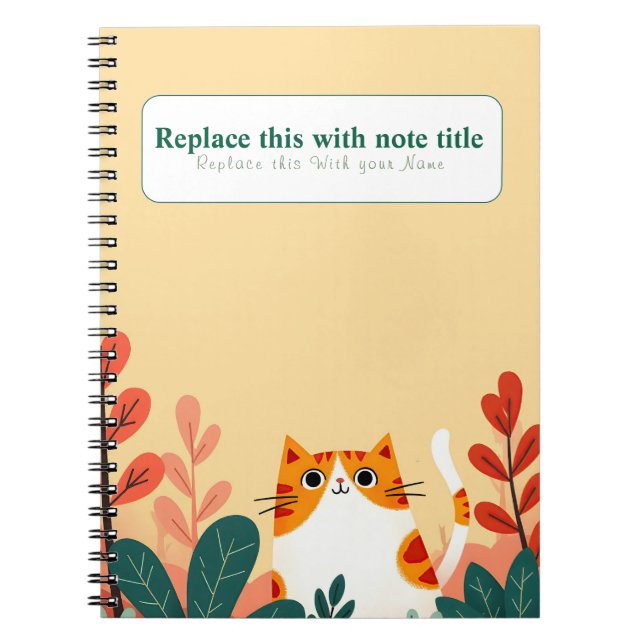 Cuaderno Portátil personalizado kawaii para gatos (Frente)