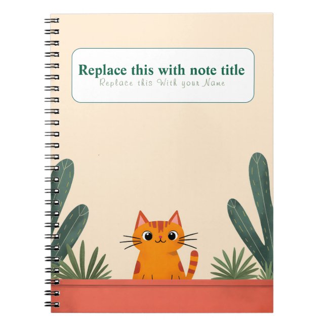 Cuaderno Portátil personalizado kawaii para gatos (Frente)