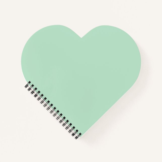 Cuaderno Portátil personalizado Mint Green Heart (Anverso)