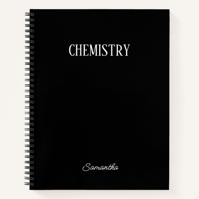 Cuaderno Portátil personalizado para asuntos de química neg (Anverso)