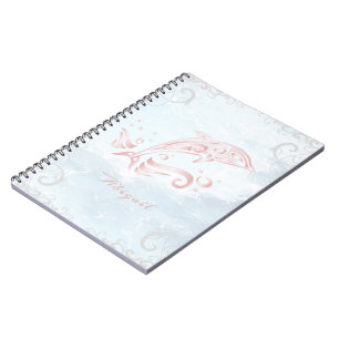 Cuaderno Portátil personalizado para delfines rosados