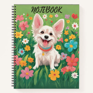 Cuaderno Portátil personalizado para perros y Rosas - Perfe