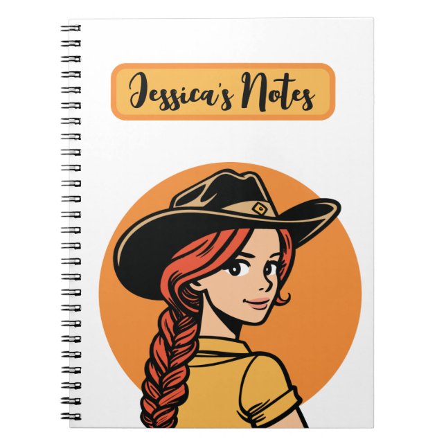 Cuaderno Portátil personalizado personalizado Cowgirl (Frente)