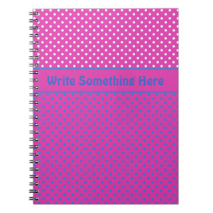 Cuaderno Portátil personalizado: puntos magenta, azul, pola