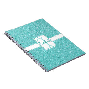 Cuaderno Portátil personalizado Purpurina verde azulado