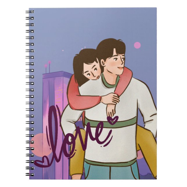 Cuaderno Portátil Personalizado romántico - Pareja Cuta (Frente)