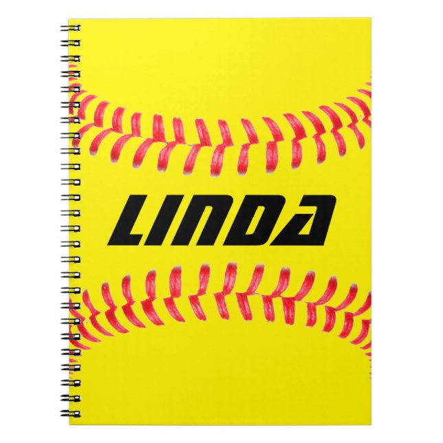 Cuaderno Portátil personalizado Softball (Frente)