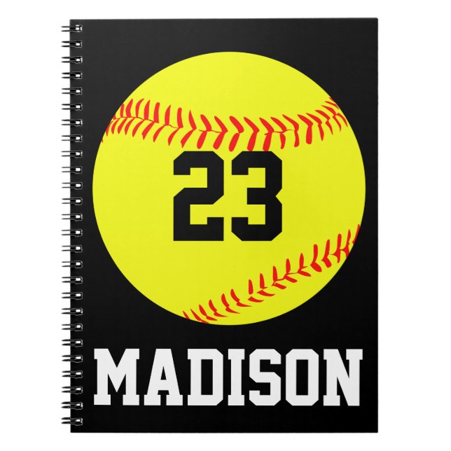 Cuaderno Portátil personalizado Softball (Frente)