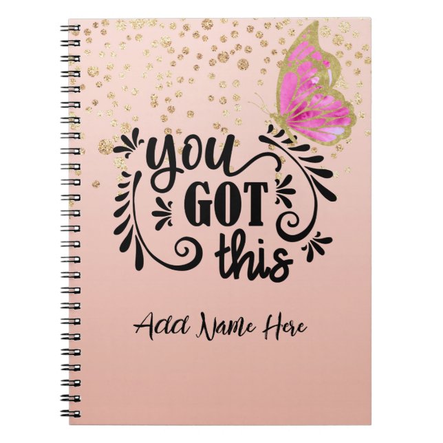 Cuaderno Portátil personalizado "You Got This" (Frente)