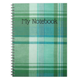 Cuaderno Portátil - Personalizar Turquoise Tartán