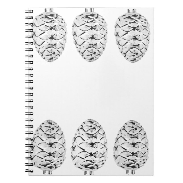 Cuaderno Portátil Pinecones Plateados (Frente)
