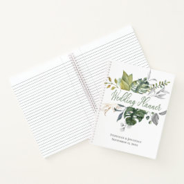 Cuaderno Portátil Planner de Boda Floral Azul y Verde
