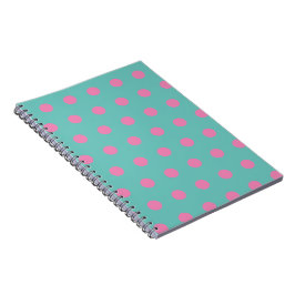 Cuaderno Portátil Polka Dot (Aqua & Pink)