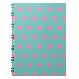 Cuaderno Portátil Polka Dot (Aqua & Pink)