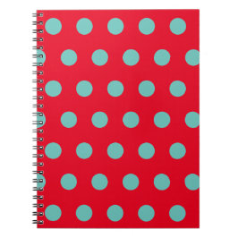 Cuaderno Portátil Polka Dot (Rojo y Aqua)