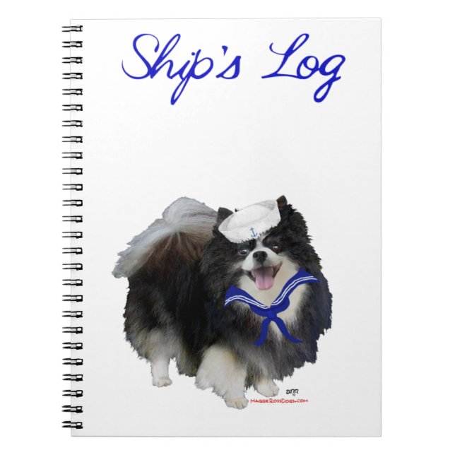 Cuaderno Portátil Pomeranian Sailor (Frente)