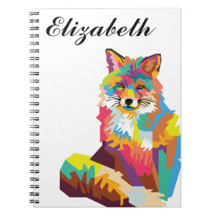 Cuaderno Portátil Pop Art Fox de color personalizado