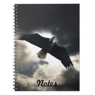 Cuaderno Portátil portátil Volador de águila calva y cielo