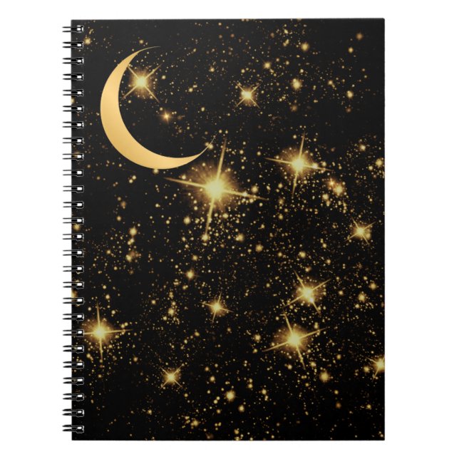 Cuaderno Portátil potente Luna y estrellas recientes (Frente)