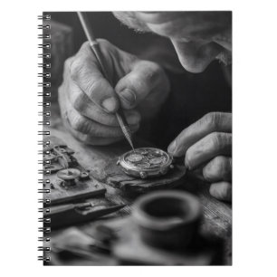 Cuaderno Portátil Precise Hands Black White Watchmaker
