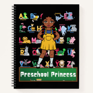 Cuaderno Portátil preescolar preescolar de Chica negro de p