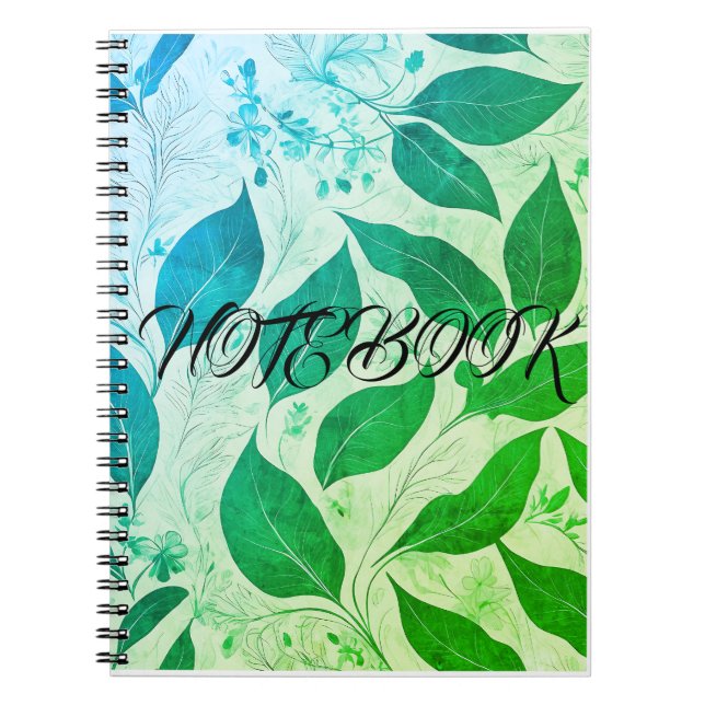 Cuaderno Portátil premium de hoja de serenidad (Frente)