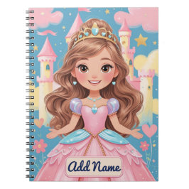 Cuaderno Portátil Princesa - Nombre editable