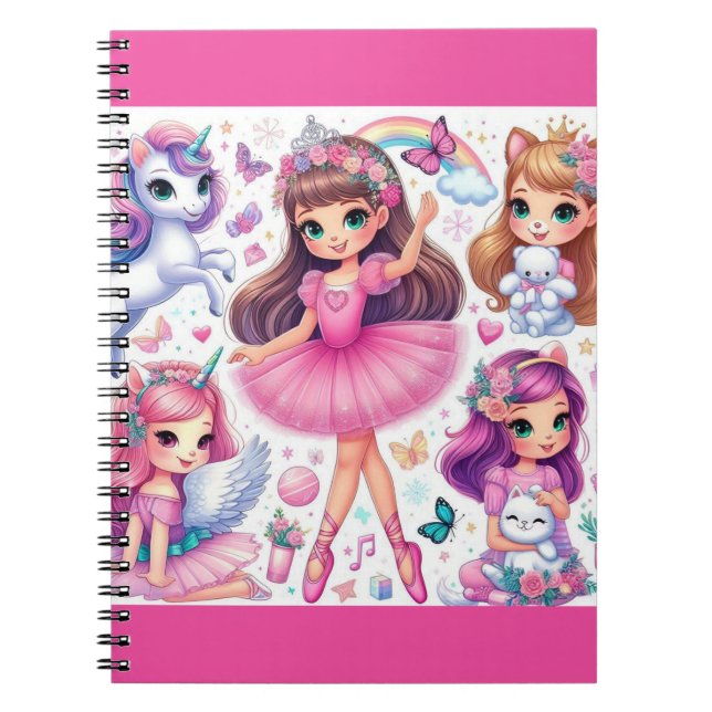 Cuaderno Portátil Princesa y Mascotas (Frente)