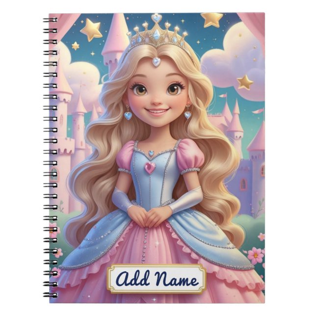 Cuaderno Portátil Princess mágico - Nombre editable (Frente)