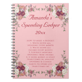 Cuaderno Portátil principiante de libro mayor de Rosas flor