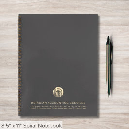 Cuaderno Portátil profesional de oro gris de personalizable