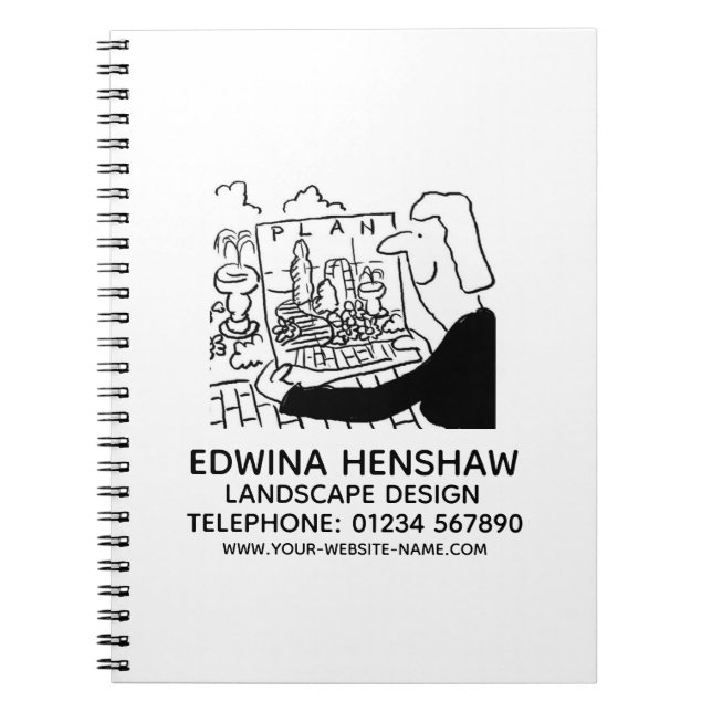 Cuaderno Portátil promocional de diseño de jardines y paisa (Frente)