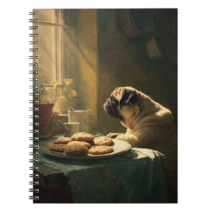 Cuaderno Portátil Pug y Cookies